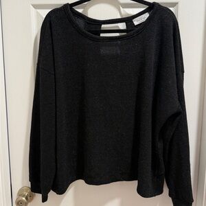 Sparkly Black Long Sleeve Sweater with opening in back